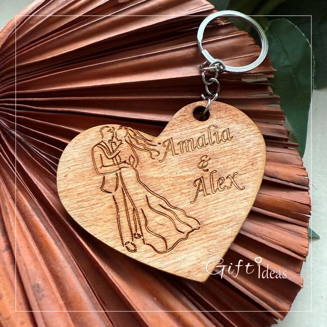 Marturie nunta personalizata Mire si Mireasa, cu magnet sau breloc [3]