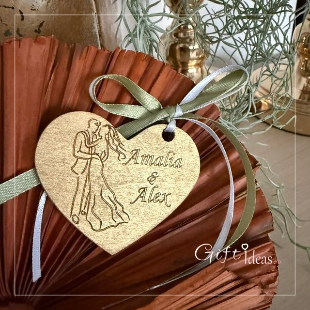 Marturie nunta personalizata Mire si Mireasa, cu magnet sau breloc [5]