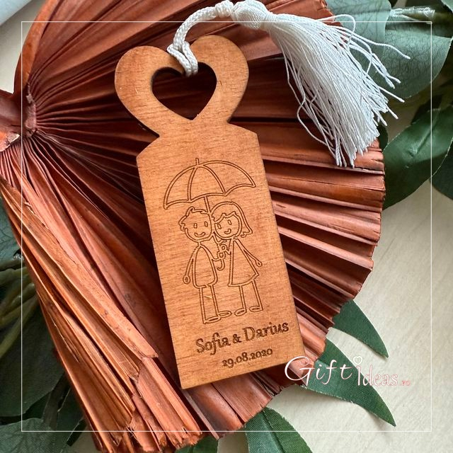 Marturie nuntă personalizata, semn de carte, figurine funny Mire Mireasa [2]