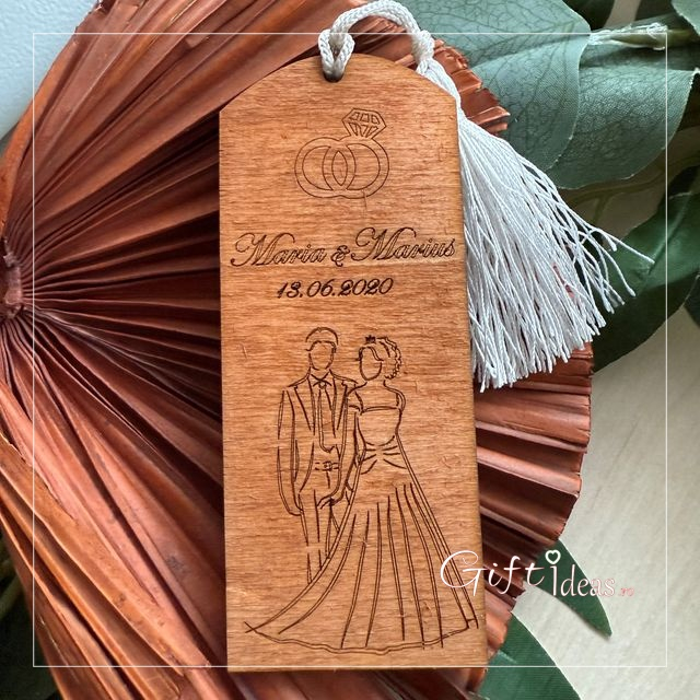 Marturie personalizata nunta, cadou invitati, semn de carte Mire Mireasa [4]