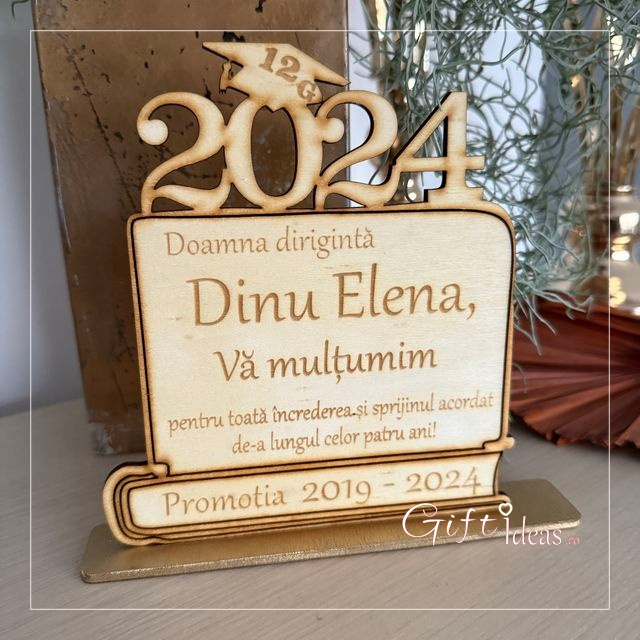 Plachetă personalizată absolvire AN | Cadou pentru profesor din partea clasei [5]