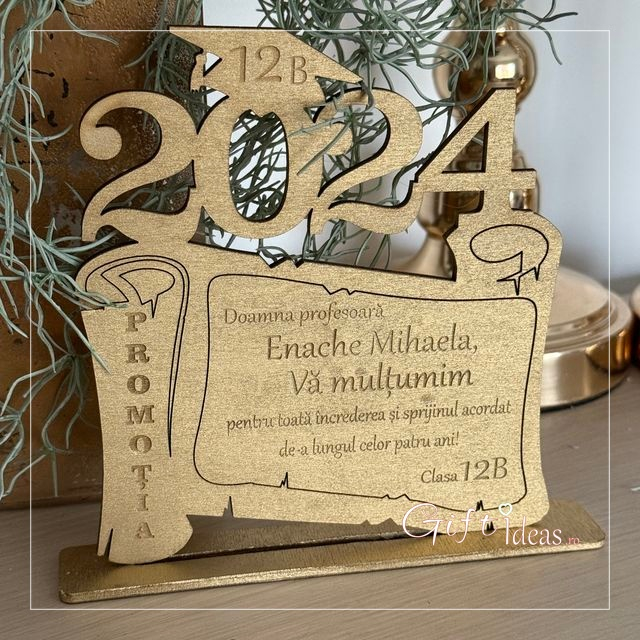 Plachetă personalizată absolvire AN | Cadou pentru profesor din partea clasei [2]