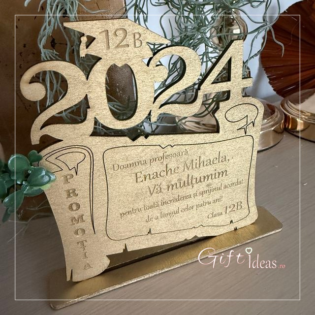 Plachetă personalizată absolvire AN | Cadou pentru profesor din partea clasei [8]