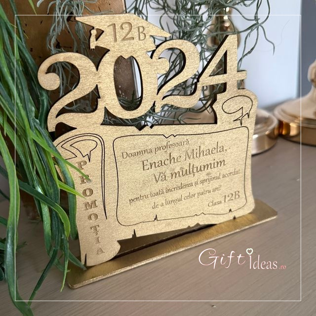 Plachetă personalizată absolvire AN | Cadou pentru profesor din partea clasei [7]