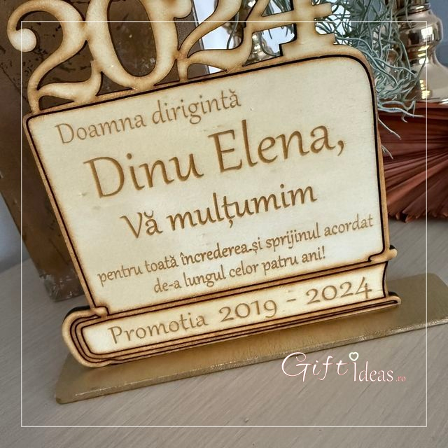 Plachetă personalizată absolvire AN | Cadou pentru profesor din partea clasei [3]