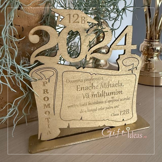 Plachetă personalizată absolvire AN | Cadou pentru profesor din partea clasei [4]