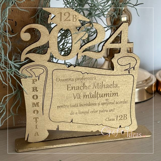 Plachetă personalizată absolvire AN | Cadou pentru profesor din partea clasei [6]