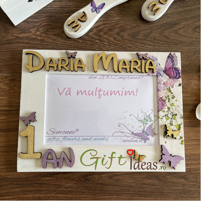 Rama foto personalizata fluturi - Butterfly - cadou, amintiri [2]