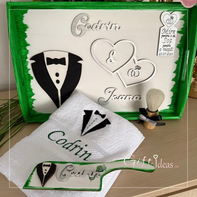 Set mire GROOM personalizat, verde smarald [7]