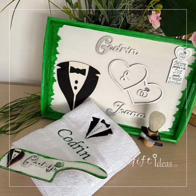 Set mire GROOM personalizat, verde smarald [8]