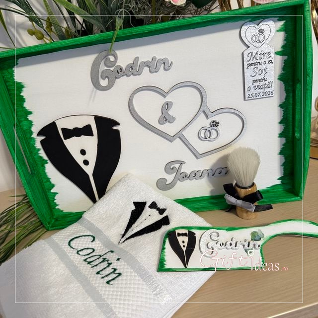 Set mire GROOM personalizat, verde smarald [6]