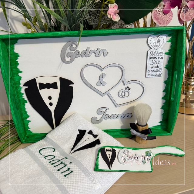 Set mire GROOM personalizat, verde smarald [4]