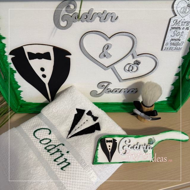 Set mire GROOM personalizat, verde smarald [2]