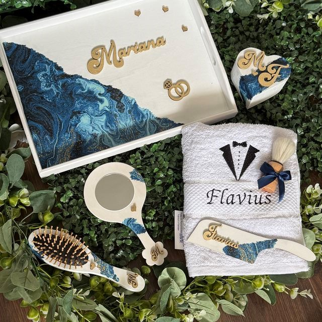 Set mixt personalizat nunta, gatit Mire Mireasa, Galazio [7]