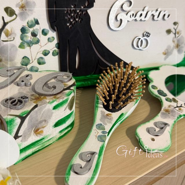 Set gatitul miresei verde smarald, orhidee [4]