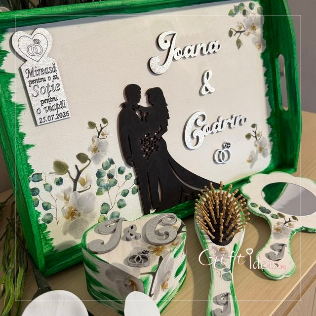 Set gatitul miresei verde smarald, orhidee [5]