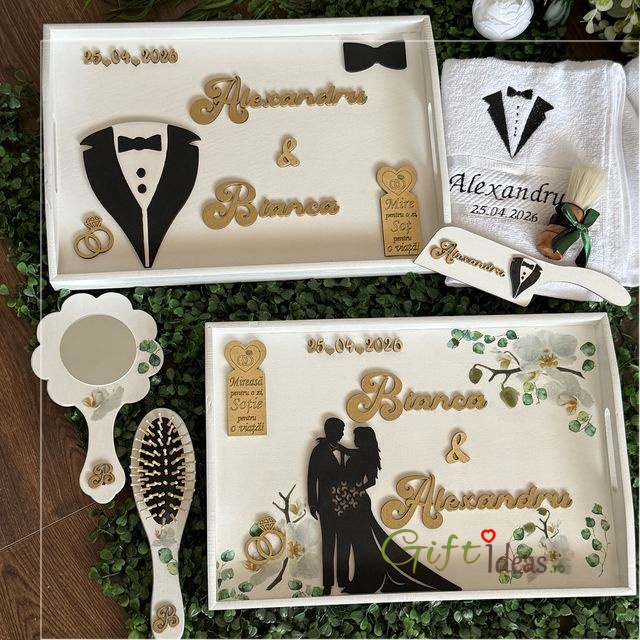 Set nunta personalizat, Mire si Mireasa, Orhidee delicata [5]