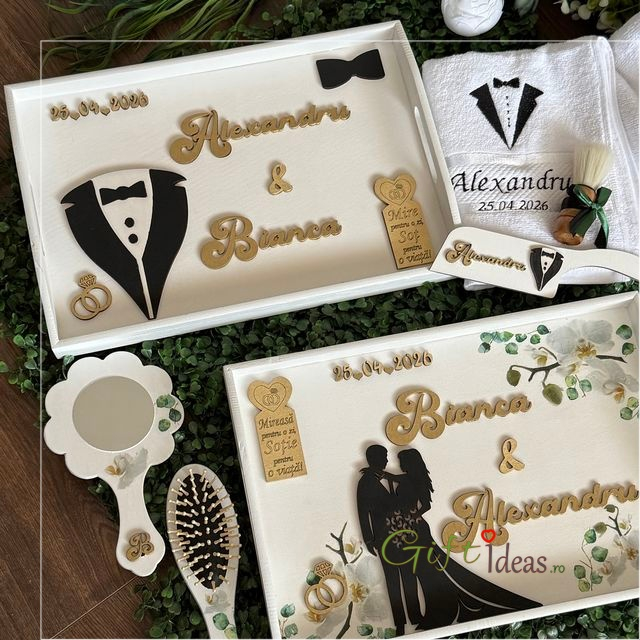 Set nunta personalizat, Mire si Mireasa, Orhidee delicata [4]