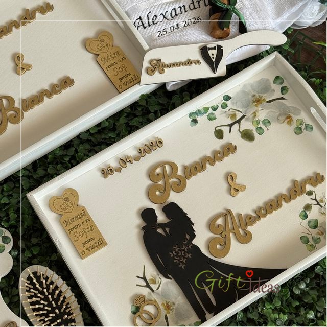 Set nunta personalizat, Mire si Mireasa, Orhidee delicata [2]