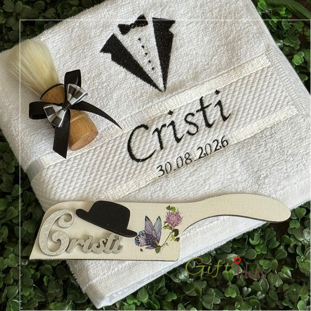 Set personalizat pentru mire, Fluturi si flori [3]