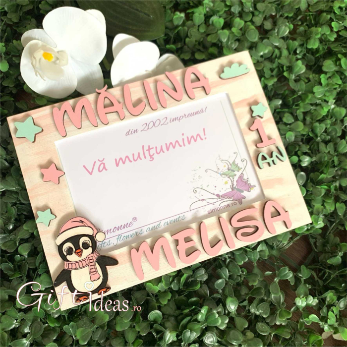 Set tavita mot, turta, fetita, personalizat, Pinguin [3]