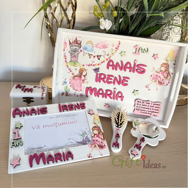 Set turta, tavita, oglinda, perie, cutiuta, rama, Princess [4]