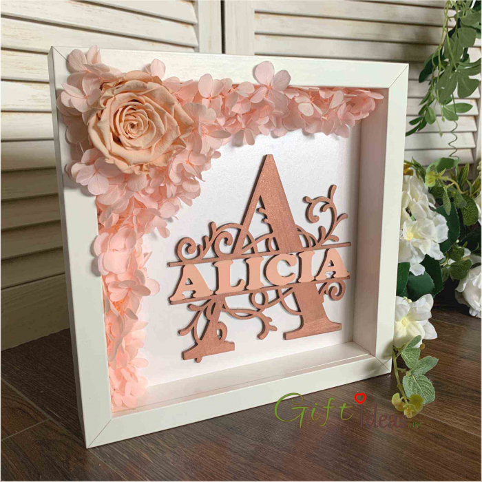 Shadow box personalizat, flori criogenate [1]