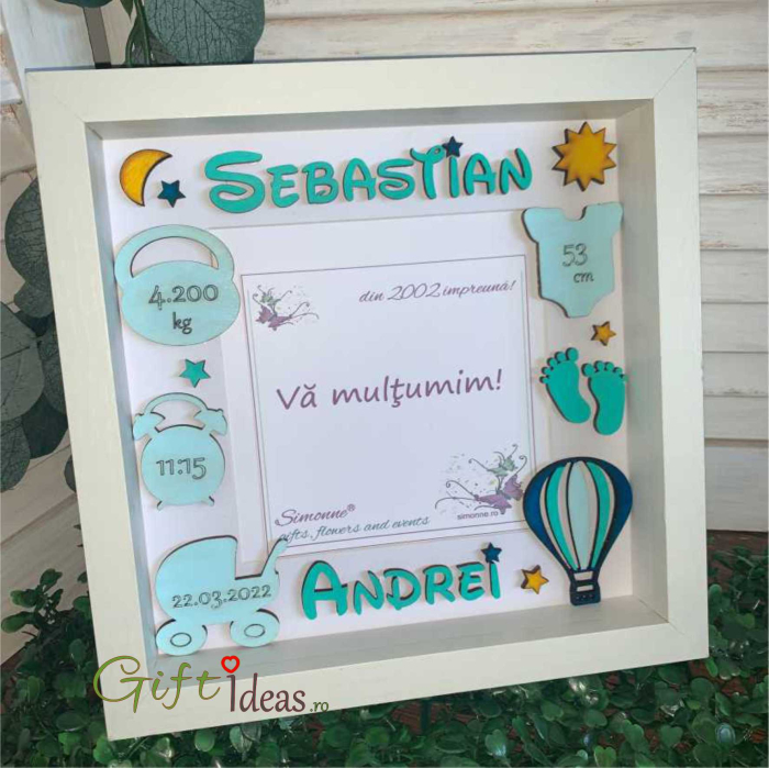 Shadow box personalizat, Balon vesel [2]
