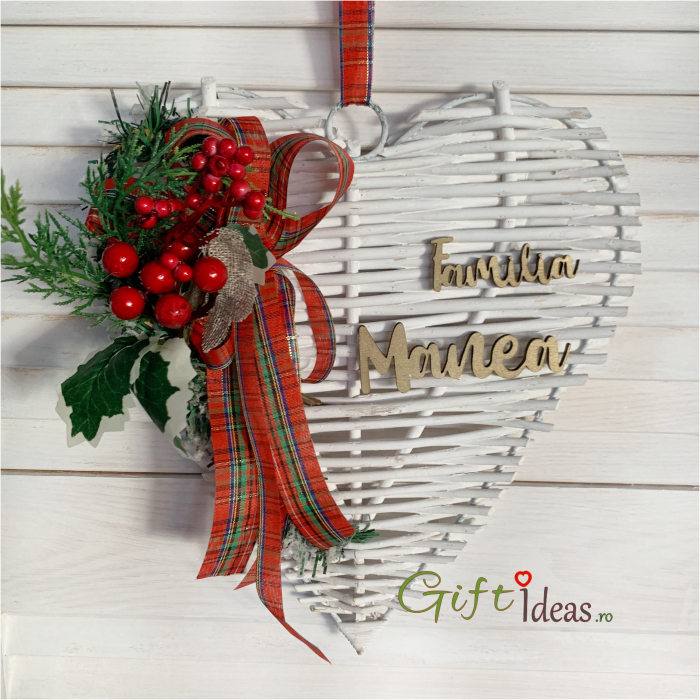 Decoratiune usa Craciun personalizata, Inima Casei [1]