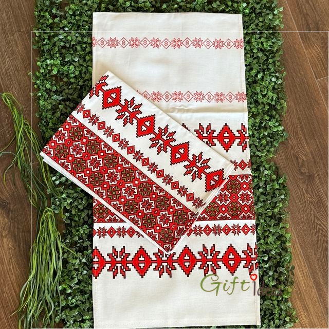 Ștergar tradițional din bumbac – decor pentru nuntă tradițională sau napron masă [2]