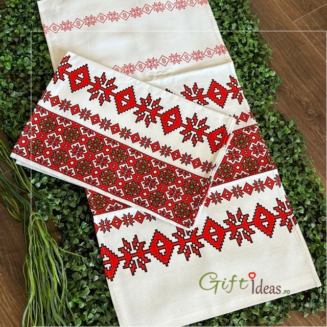 Ștergar tradițional din bumbac – decor pentru nuntă tradițională sau napron masă [5]