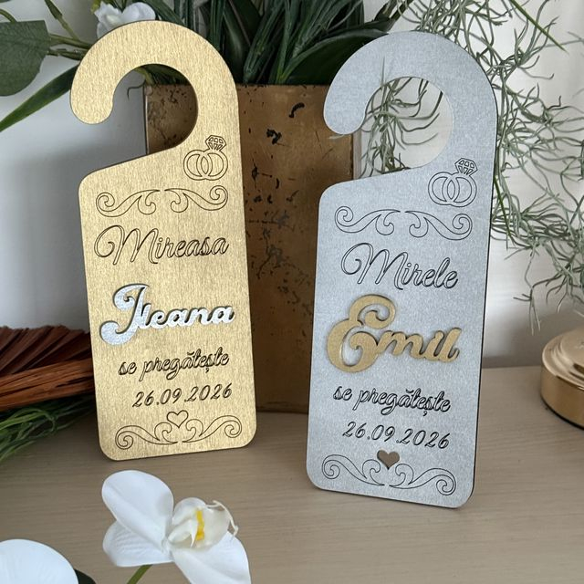 Taguri de ușă, nuntă, personalizate pentru miri [2]