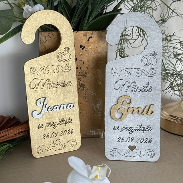 Taguri de ușă, nuntă, personalizate pentru miri [4]