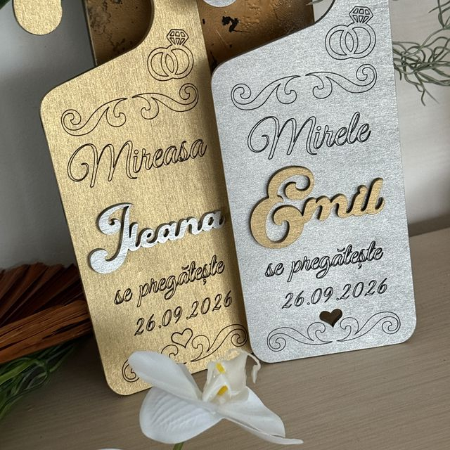 Taguri de ușă, nuntă, personalizate pentru miri [3]