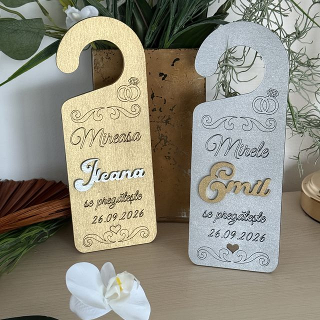 Taguri de ușă, nuntă, personalizate pentru miri [5]