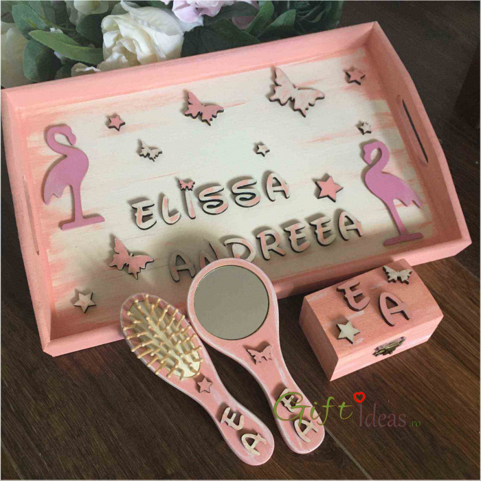 Set mot turta, tavita, oglinda, perie, cutiuta, Fluturasi [2]