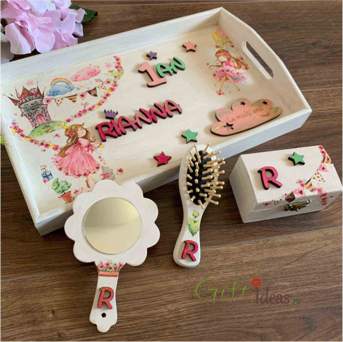 Set turta, tavita, oglinda, perie, cutiuta, Princess [2]