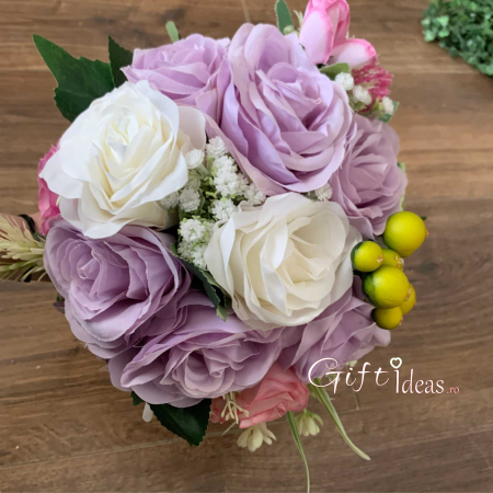 pentru EA - Buchet flori artificiale trandafiri