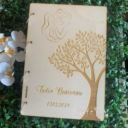 pentru EA - Caiet amintiri A4, personalizat, Copacul vietii, nunta, botez