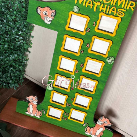 Cifră aniversară 1 cu rame foto personalizată | Moț/Turtă & Decor aniversar [2]