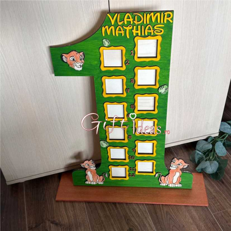 Cifră aniversară 1 cu rame foto personalizată | Moț/Turtă & Decor aniversar [3]