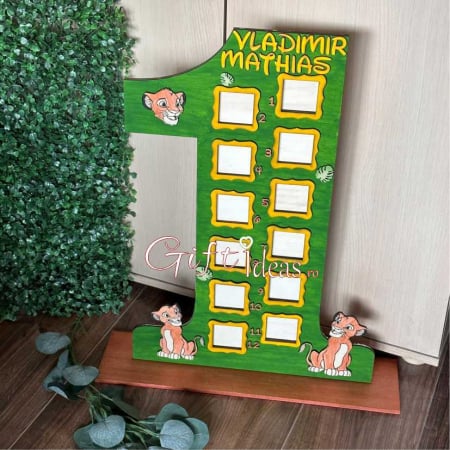 Craciun - Cifră aniversară 1 cu rame foto personalizată | Moț/Turtă & Decor aniversar