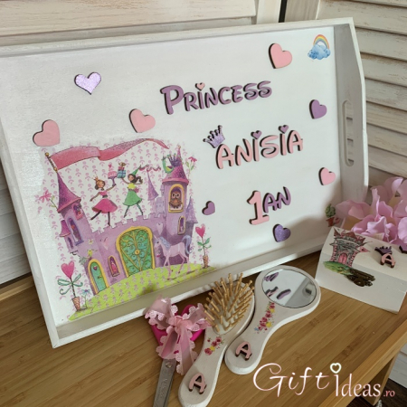 Set tavita turta, personalizat, Printesa la castel [2]