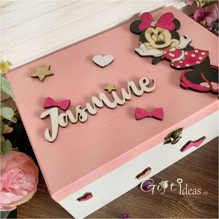 Cufar amintiri trusou botez Minnie Mouse, personalizat [2]