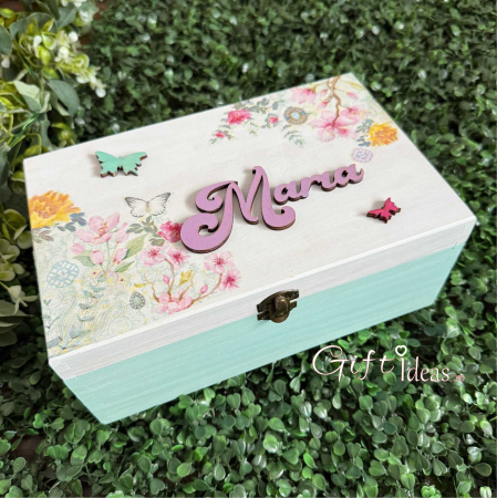 Cutie amintiri personalizata, Flori si Fluturi [3]