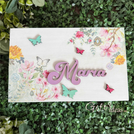 Cutie amintiri personalizata, Flori si Fluturi [2]