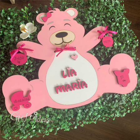 MOT TURTA - Decoratiune personalizata Ursulina bebelina