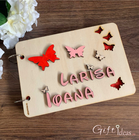 Guest book, caiet de amintiri, personalizat, fluturasi [4]