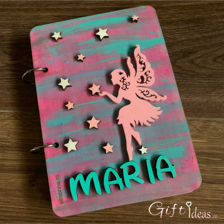 Cadouri BOTEZ - Caiet de amintiri, agenda, guest book tematic Fairy personalizat