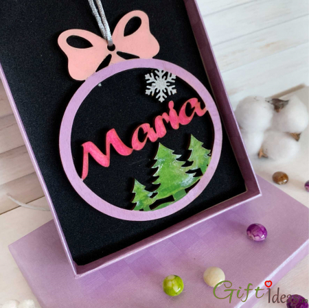 Decoratiune lemn Glob Craciun personalizat [1]
